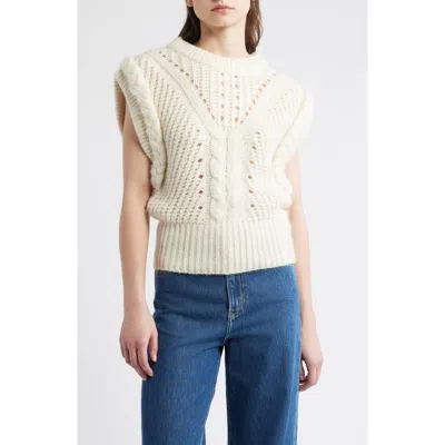 Hugo Boss Boss Fastina Cable Stitch Sweater In White