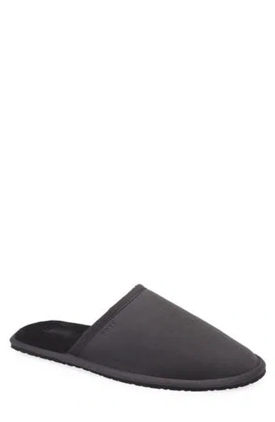 Hugo Boss Boss Faux Fur Lined Scuff Slipper In Gray