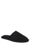 Hugo Boss Boss Faux Fur Lined Scuff Slipper In Black