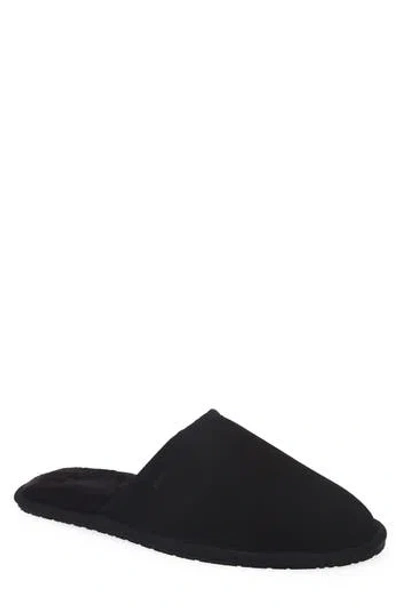 Hugo Boss Boss Faux Fur Lined Scuff Slipper In Black