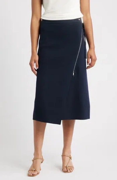 Hugo Boss Boss Feliora Faux Wrap Skirt In Blue