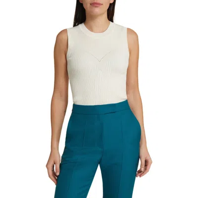 Hugo Boss Boss Felishia Rib Sleeveless Sweater In White