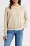 Hugo Boss Boss Femok Layered Wool Blend Sweater In Neutral