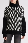 Hugo Boss Virgin-wool Sweater With Two-tone Cable Structure In Black