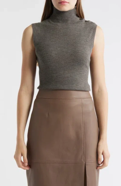Hugo Boss Boss Fermesi Sleeveless Mock Neck Sweater In Gray