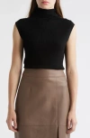 Hugo Boss Boss Fermesi Sleeveless Mock Neck Sweater In Black