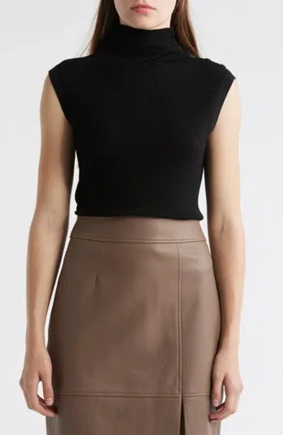 Hugo Boss Boss Fermesi Sleeveless Mock Neck Sweater In Black