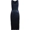 Hugo Boss Boss Fernani Mixed Media Dress In Sky Captain