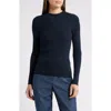 Hugo Boss Knitted Sweater With Ribbed Structure In Sky Captain