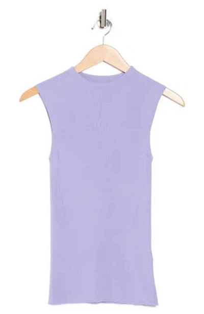 Hugo Boss Boss Feskies Rib Funnel Neck Sleeveless Sweater In Purple