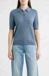 Hugo Boss Boss Fidenka Virgin Wool Polo Sweater In Blue