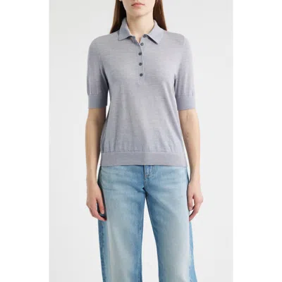 Hugo Boss Boss Fidenka Virgin Wool Polo Sweater In Gray