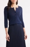 Hugo Boss Henley-neck Sweater In Merino Wool In Clean Navy