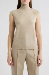 Hugo Boss Boss Fipini Turtleneck Sleeveless Virgin Wool Sweater In Brown