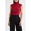 Hugo Boss Fipini Wool-blend Sleeveless Mock Neck Sweater In Red