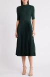 Hugo Boss Womens Glitter Wool Midi Dress In Court Green