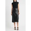 Hugo Boss Boss Flederi Mixed Media Midi Dress In Black