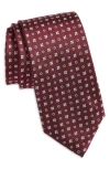 Hugo Boss Boss Floral Herringbone Silk Blend Tie In Red