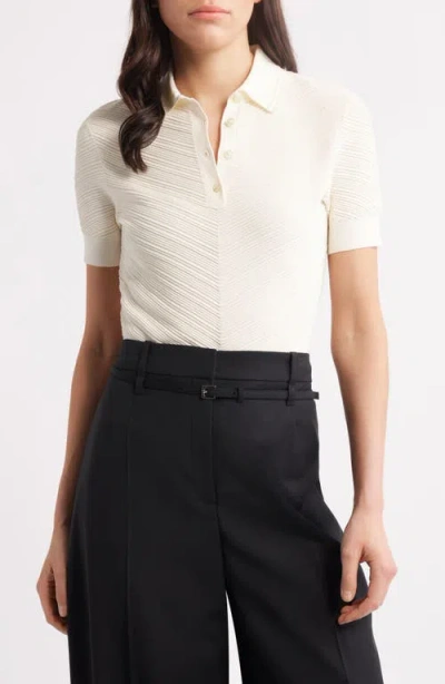 Hugo Boss Boss Fointa Rib Polo In Soft Cream