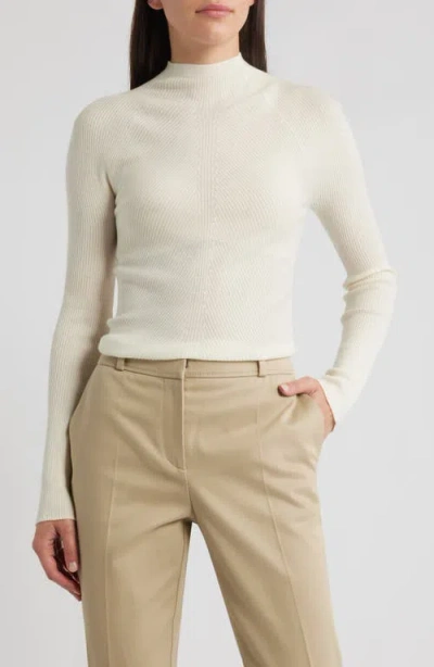 HUGO BOSS BOSS FOLIORA VIRGIN WOOL RIB FUNNEL NECK SWEATER