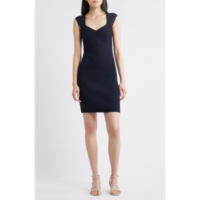 Hugo Boss Boss Forberts Rib Body-con Dress In Blue