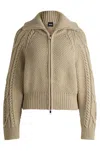 Hugo Boss Structured Cardigan In Mercerized Cotton And Wool