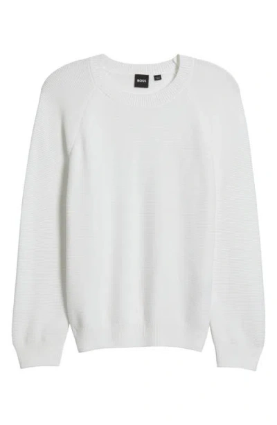 Hugo Boss Boss Fovila Crewneck Sweater In White