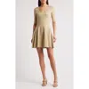 Hugo Boss Boss Frankina Rib Fit & Flare Dress In Medium Beige