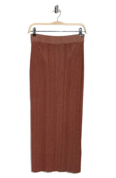Hugo Boss Boss Freedah Rib Maxi Skirt In Brown