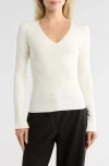 Hugo Boss Boss Fritzie Flare Cuff V-neck Sweater In Neutral