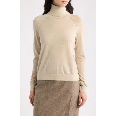 Hugo Boss Boss Frizani Wool Turtleneck Sweater In Brown
