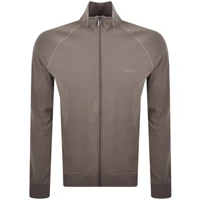 Hugo Boss Boss Full Zip Sweatshirt Jacket Brown