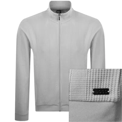 Hugo Boss Boss Full Zip Sweatshirt Jacket Grey In Gray