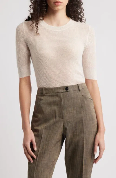 Hugo Boss Boss Fusionana Short Sleeve Sweater In Open White