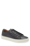 Hugo Boss Gary Leather Low-top Trainers With Branded Lace Loop In Black