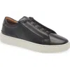Hugo Boss Gary Leather Low-top Trainers With Branded Lace Loop In Black