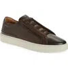 Hugo Boss Boss Gary Textured Leather Low Top Sneaker In Brown