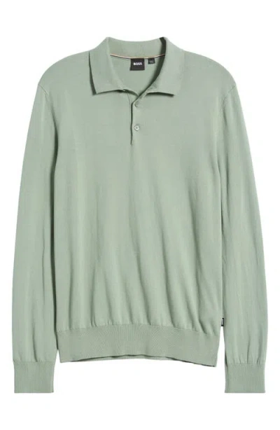Hugo Boss Boss Gemello Cotton Polo Sweater In Light Green