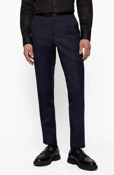 HUGO BOSS BOSS GENIUS PLEATED WOOL TUXEDO PANTS