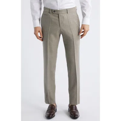 Hugo Boss Boss Genius Slim Fit Microcheck Wool Dress Pants In Light Beige