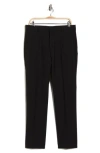 Hugo Boss Boss Genius Virgin Wool Blend Flat Front Dress Pants In Black
