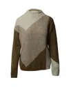 Hugo Boss Boss Geometric Print Mock Neck Sweater In Multicolor Polyamide