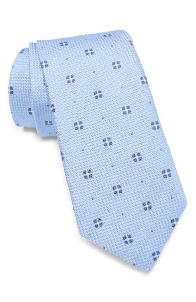 Hugo Boss Boss Geometric Silk Tie In Blue