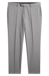 Hugo Boss Boss George Flat Front Virgin Wool Pants In Silver