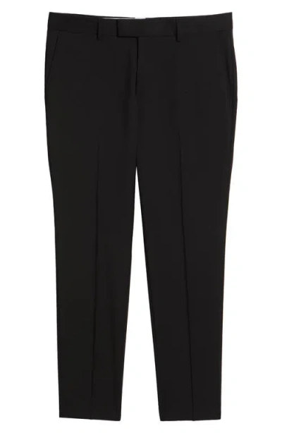 Hugo Boss Boss George Flat Front Virgin Wool Pants In Black