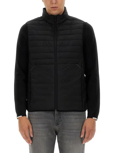 Hugo Boss Boss Gilet Con Zip In Black