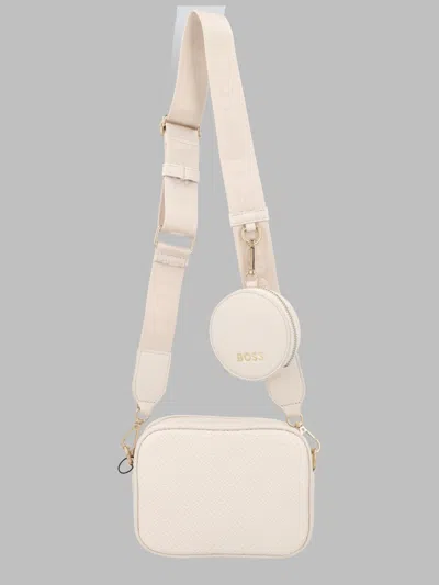 Hugo Boss Boss Girls Crossbody Bag With Coin Pouch In Ivory