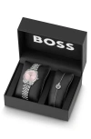 Hugo Boss Boss Graceful Precious Bracelet Watch, 32mm & Bracelet Gift Set In Metallic