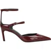 Hugo Boss Boss Gracey Ankle Strap Pointed Toe Pump In Burgundy