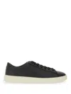 Hugo Boss Boss Grained Leather Sneaker In Black
